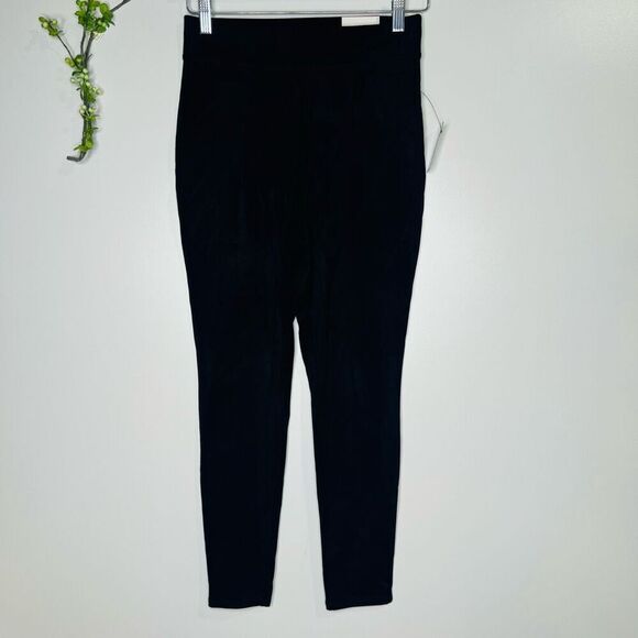 Express Black Soft Microsuede Feel Super High Rise Stretch Leggings NWT! - Picture 1 of 12